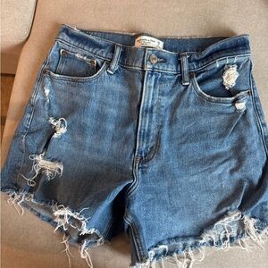 Abercrombie & Fitch Ripped Blue Jean Shorts